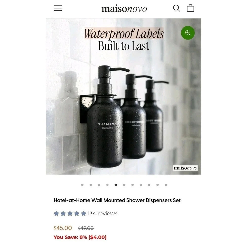 MaisoNovo Shampoo and Conditioner Dispenser - Shower Soap Dispenser Wall Mou...